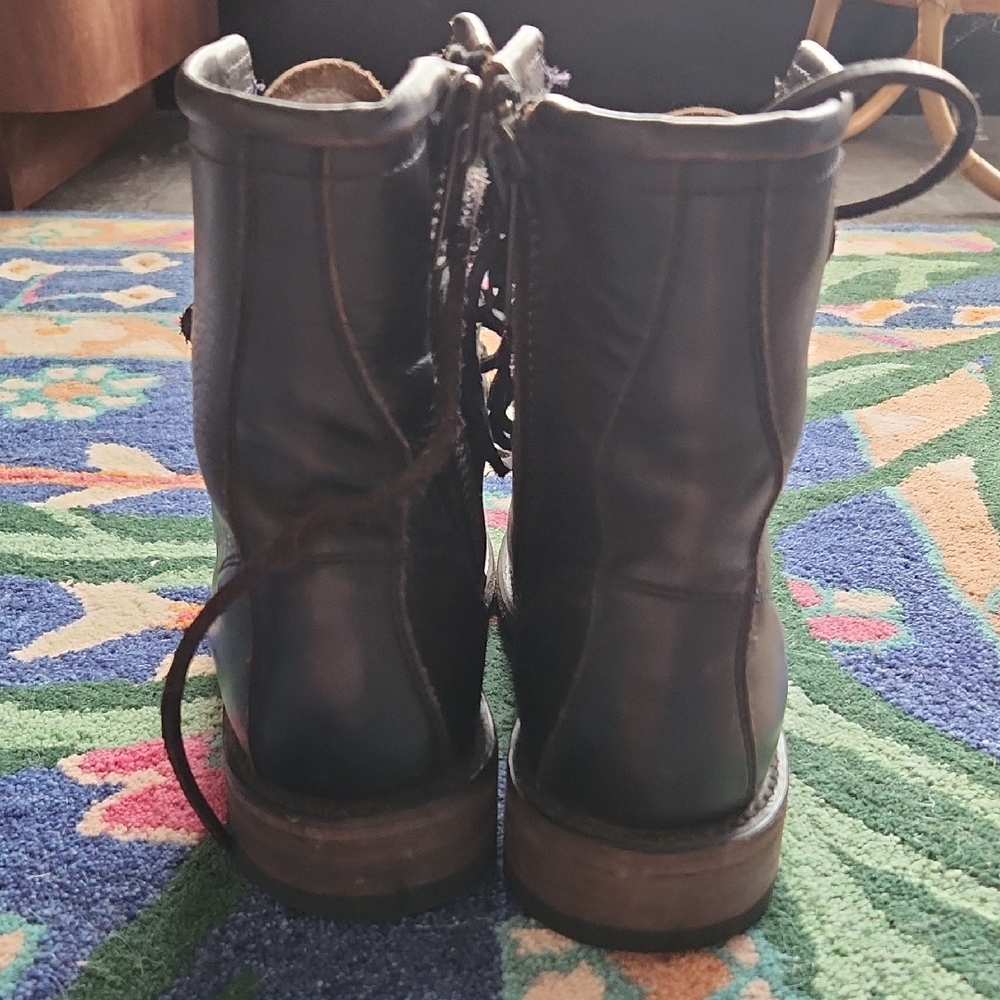 Freebird by Steven Manchester Leather Combat Boots - 7 - Picture 13 of 16
